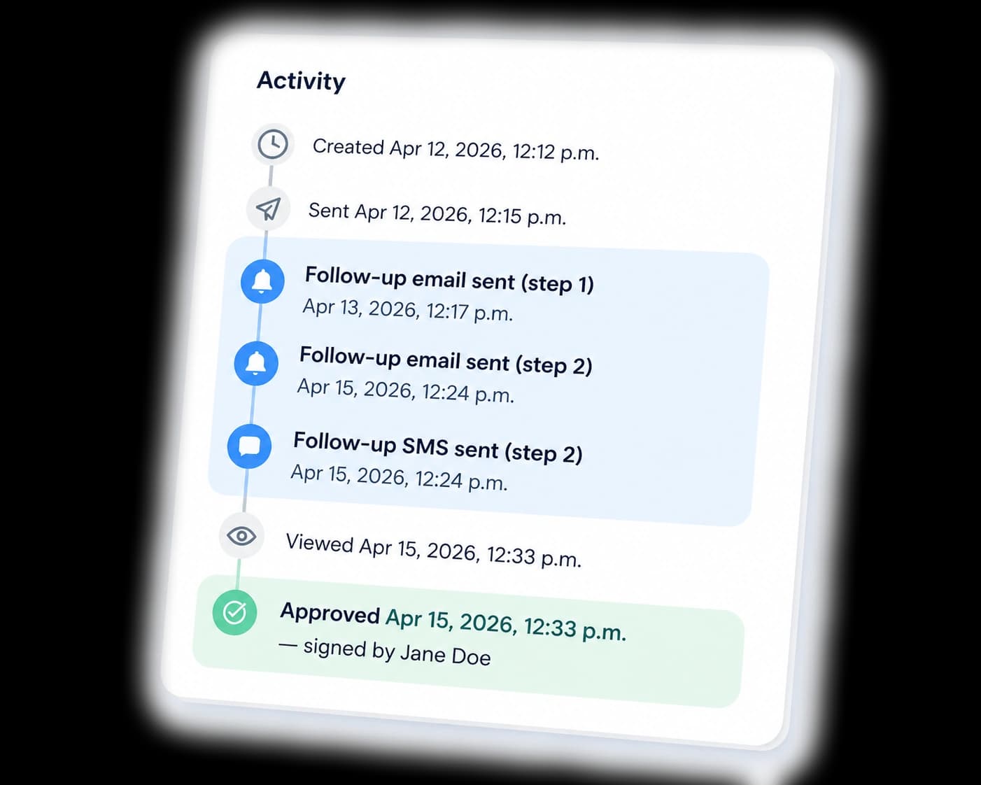 QuoteQuick dashboard showing recent quote and invoice activity
